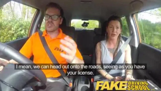 Fake Driving Lecție avansată de conducere excitat în creampie murdar transpirat murdar